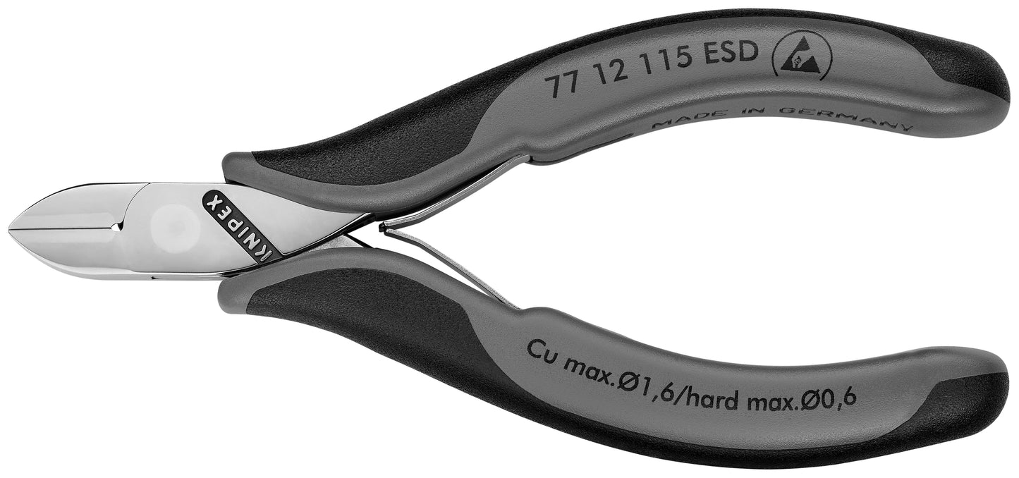 Knipex 77 12 115 ESD Electronics Diagonal Cutters-ESD Handles - KNIPEX Tools