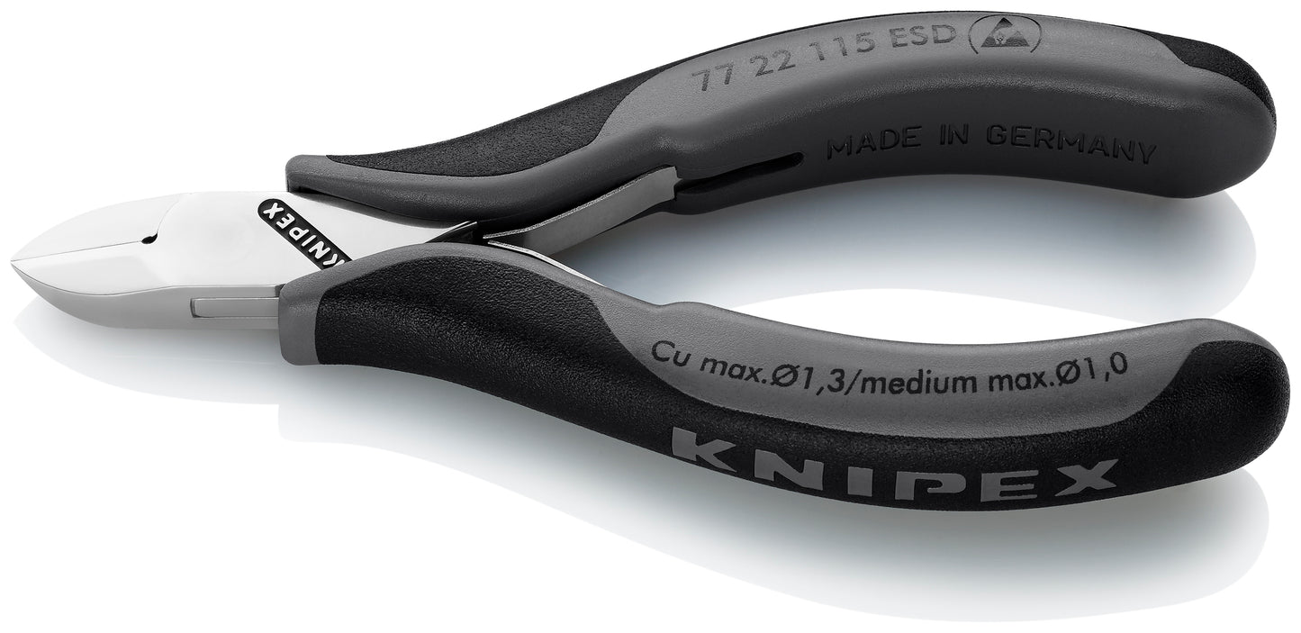 Knipex 77 22 115 ESD Electronics Diagonal Cutters-ESD Handles - image 2