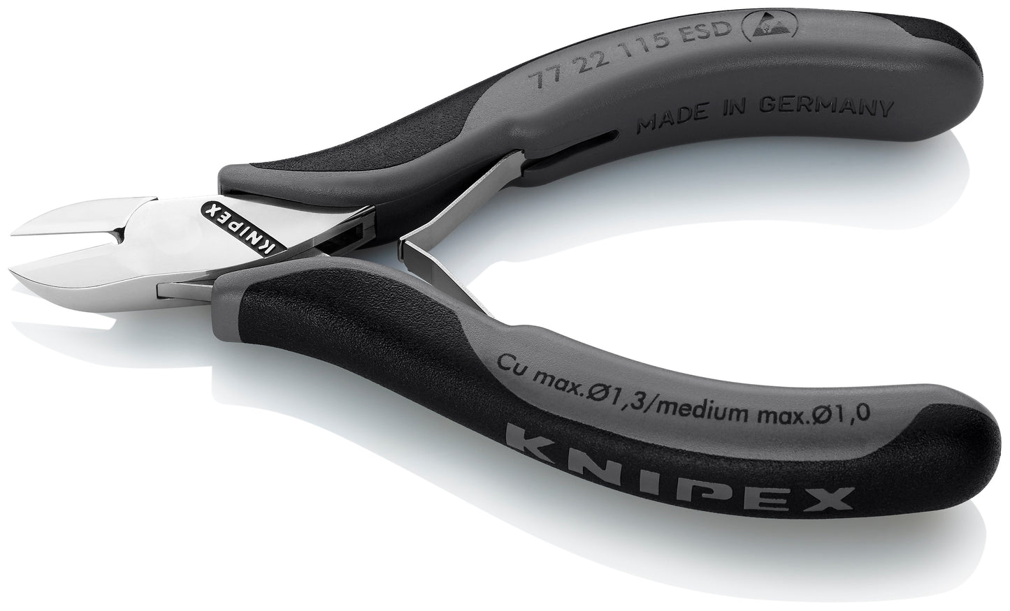 Knipex 77 22 115 ESD Electronics Diagonal Cutters-ESD Handles - image 3