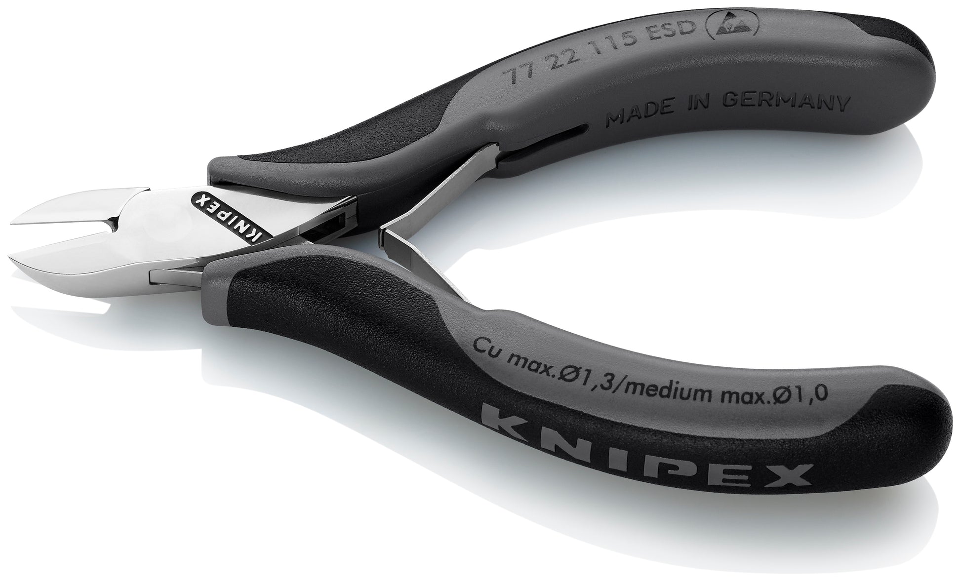 Knipex 77 22 115 ESD Electronics Diagonal Cutters-ESD Handles - image 3