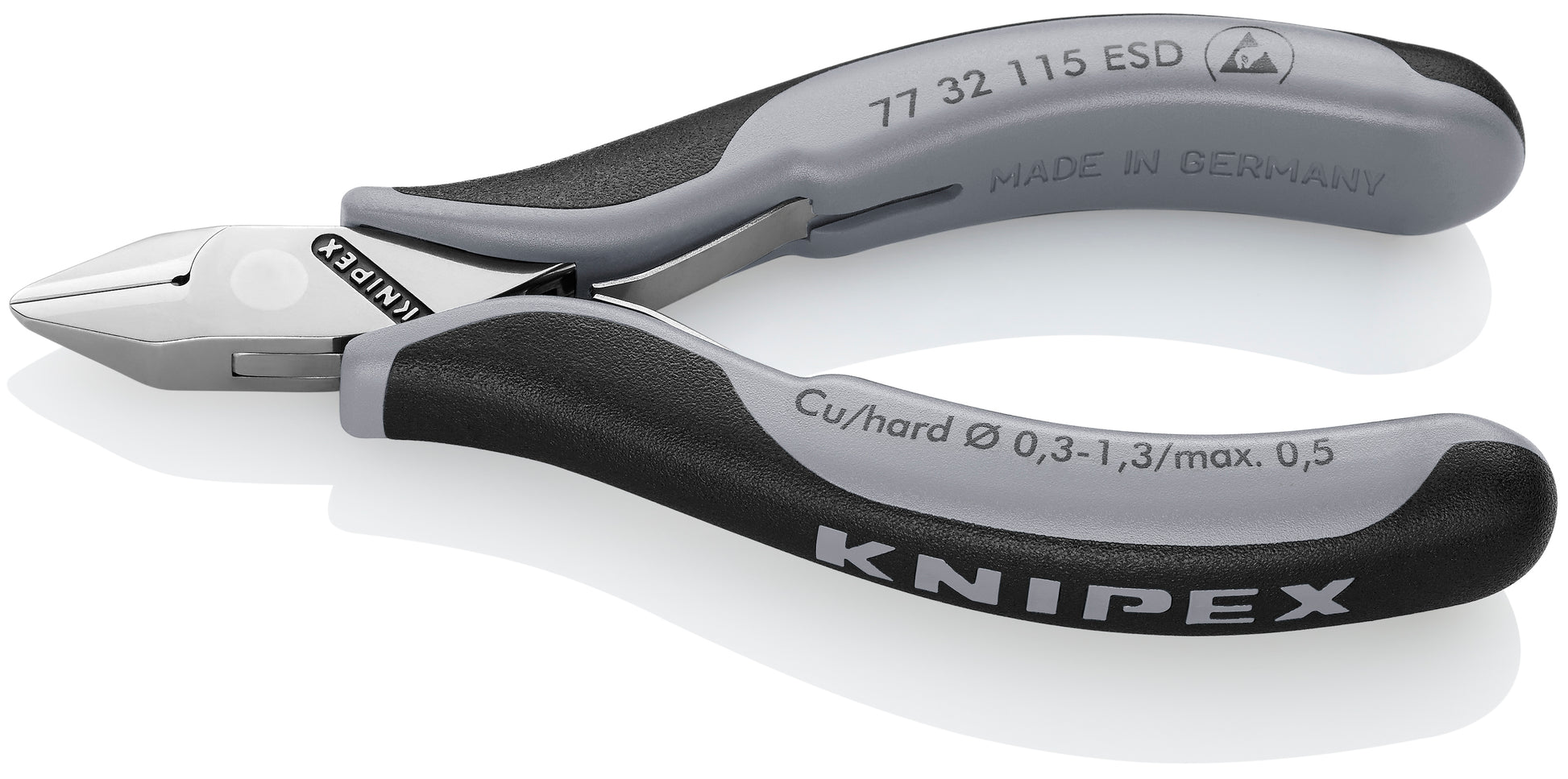 Knipex 77 32 115 ESD Electronics Diagonal Cutters-ESD Handles - image 2