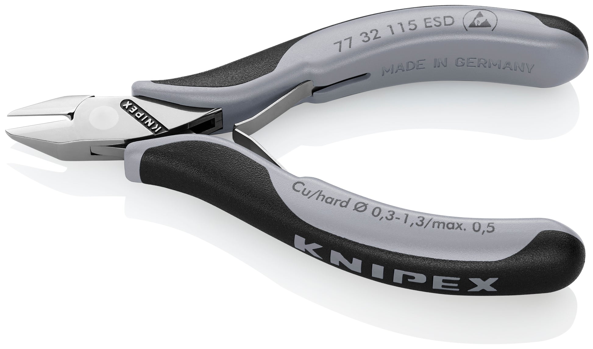 Knipex 77 32 115 ESD Electronics Diagonal Cutters-ESD Handles - image 3
