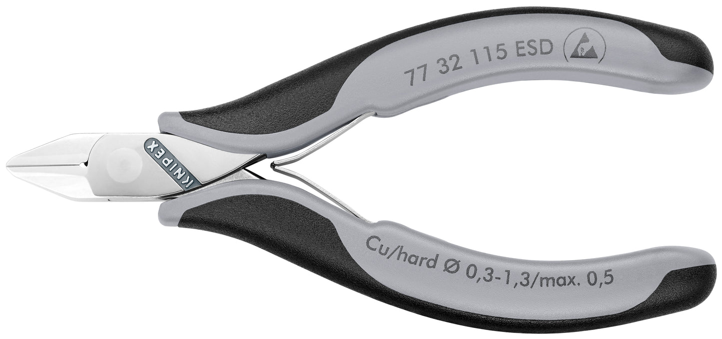 Knipex 77 32 115 ESD Electronics Diagonal Cutters-ESD Handles - KNIPEX Tools