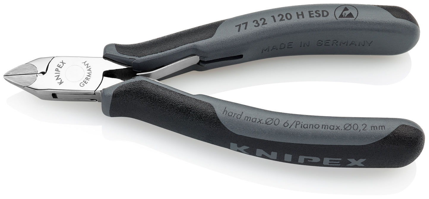 Knipex 77 32 120 H ESD Electronics Diagonal Cutters-Carbide Metal Cutting Edges-ESD Handles - image 2