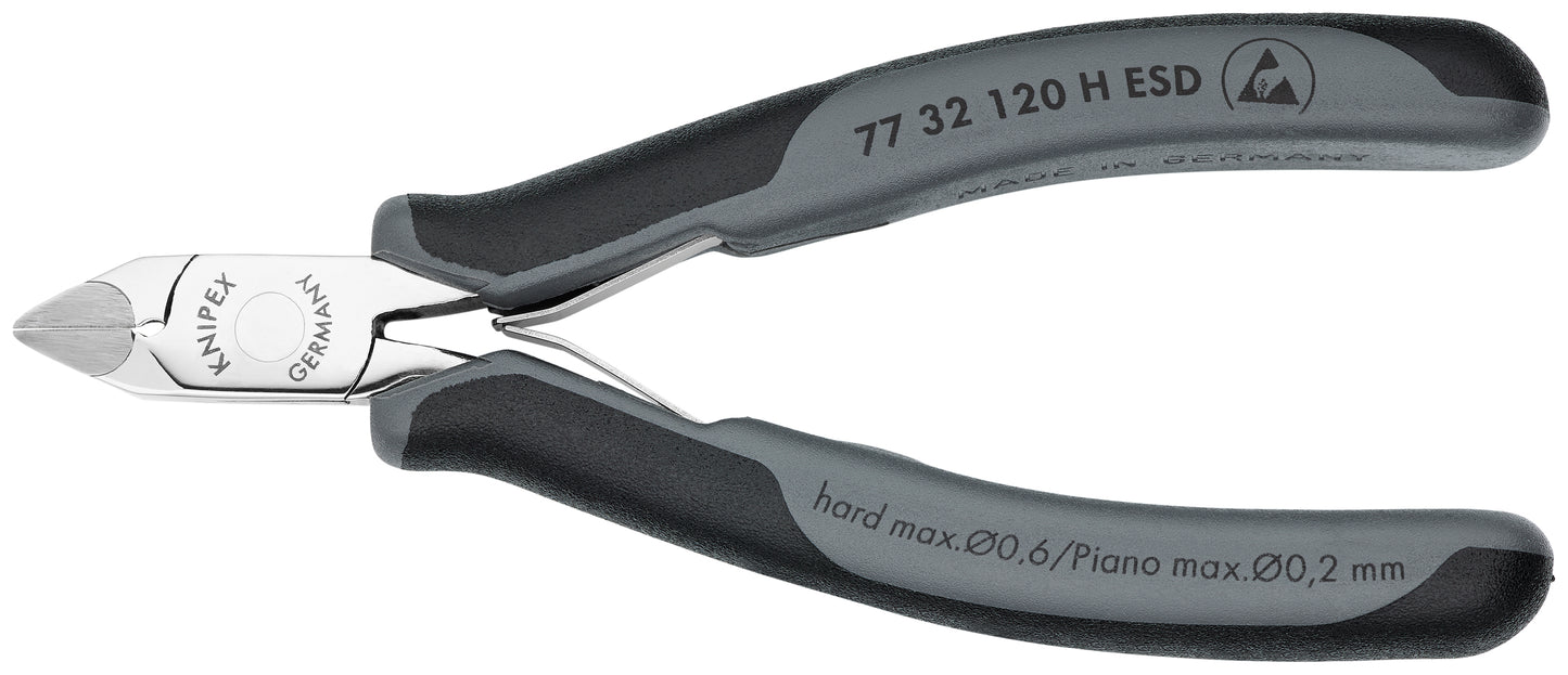 Knipex 77 32 120 H ESD Electronics Diagonal Cutters-Carbide Metal Cutting Edges-ESD Handles - KNIPEX Tools