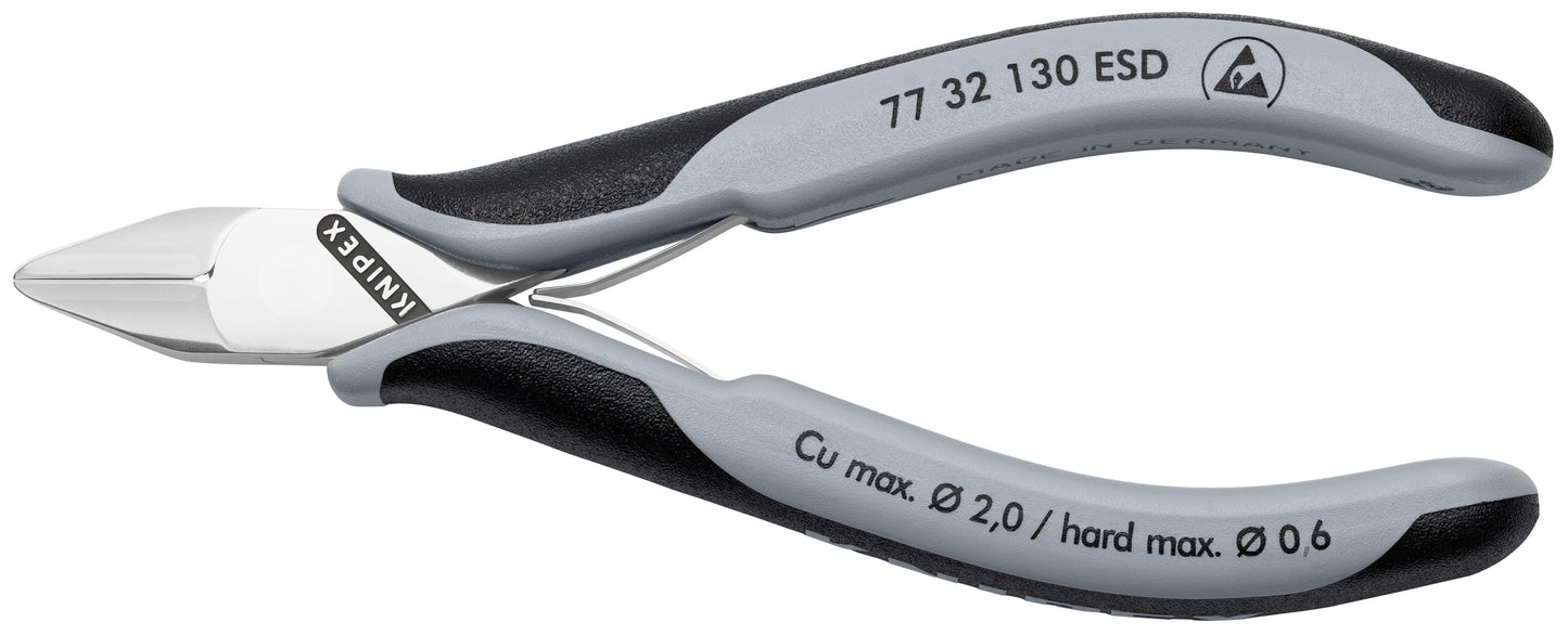 Knipex 77 32 130 ESD Electronics Diagonal Cutters-ESD Handles - KNIPEX Tools