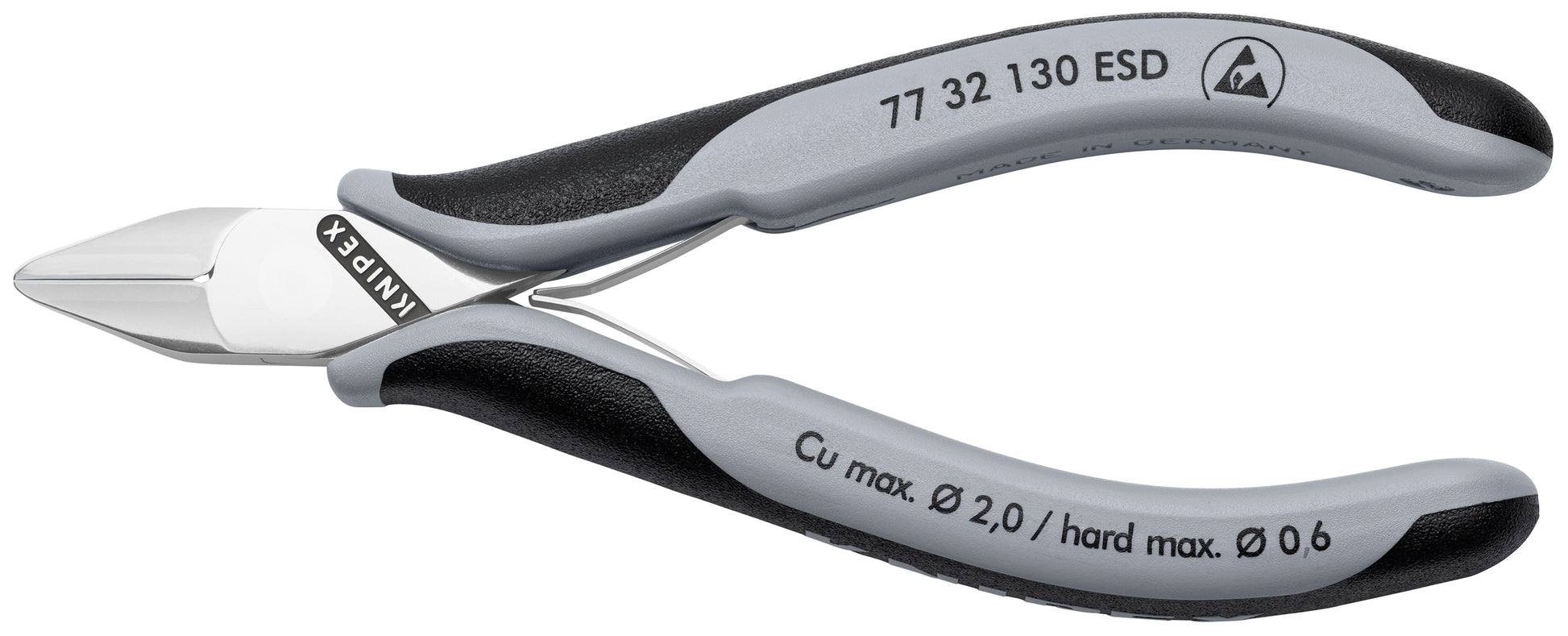 Knipex 77 32 130 ESD Electronics Diagonal Cutters-ESD Handles - KNIPEX Tools