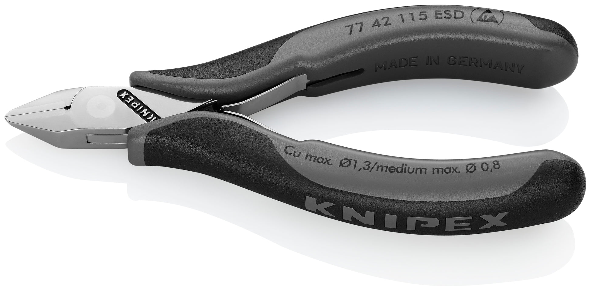 Knipex 77 42 115 ESD Electronics Diagonal Cutters-ESD Handles - image 2