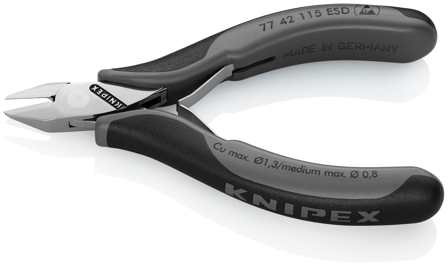 Knipex 77 42 115 ESD Electronics Diagonal Cutters-ESD Handles - image 3