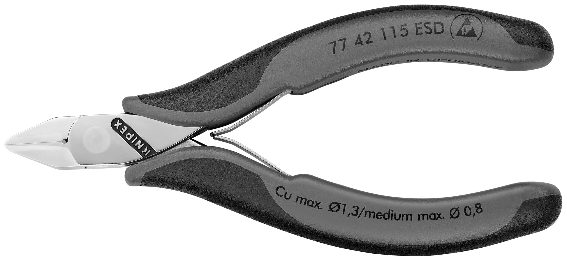 Knipex 77 42 115 ESD Electronics Diagonal Cutters-ESD Handles - KNIPEX Tools