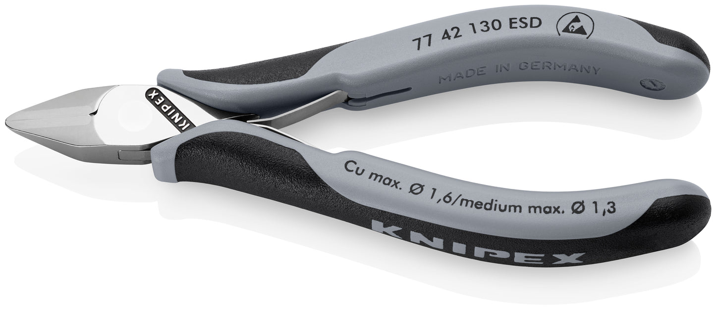 Knipex 77 42 130 ESD Electronics Diagonal Cutters-ESD Handles - image 2