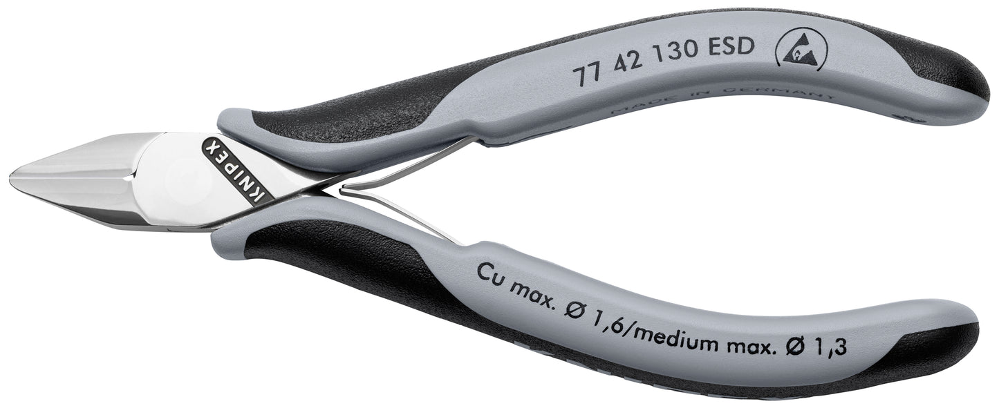 Knipex 77 42 130 ESD Electronics Diagonal Cutters-ESD Handles - KNIPEX Tools