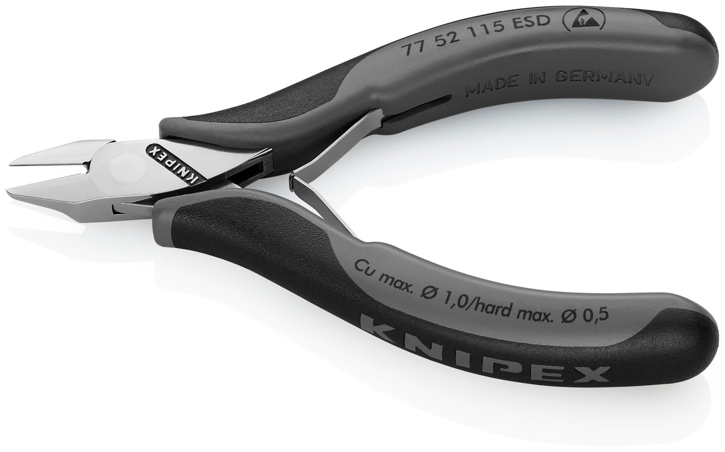 Knipex 77 52 115 ESD Electronics Diagonal Cutters-ESD Handles - image 3
