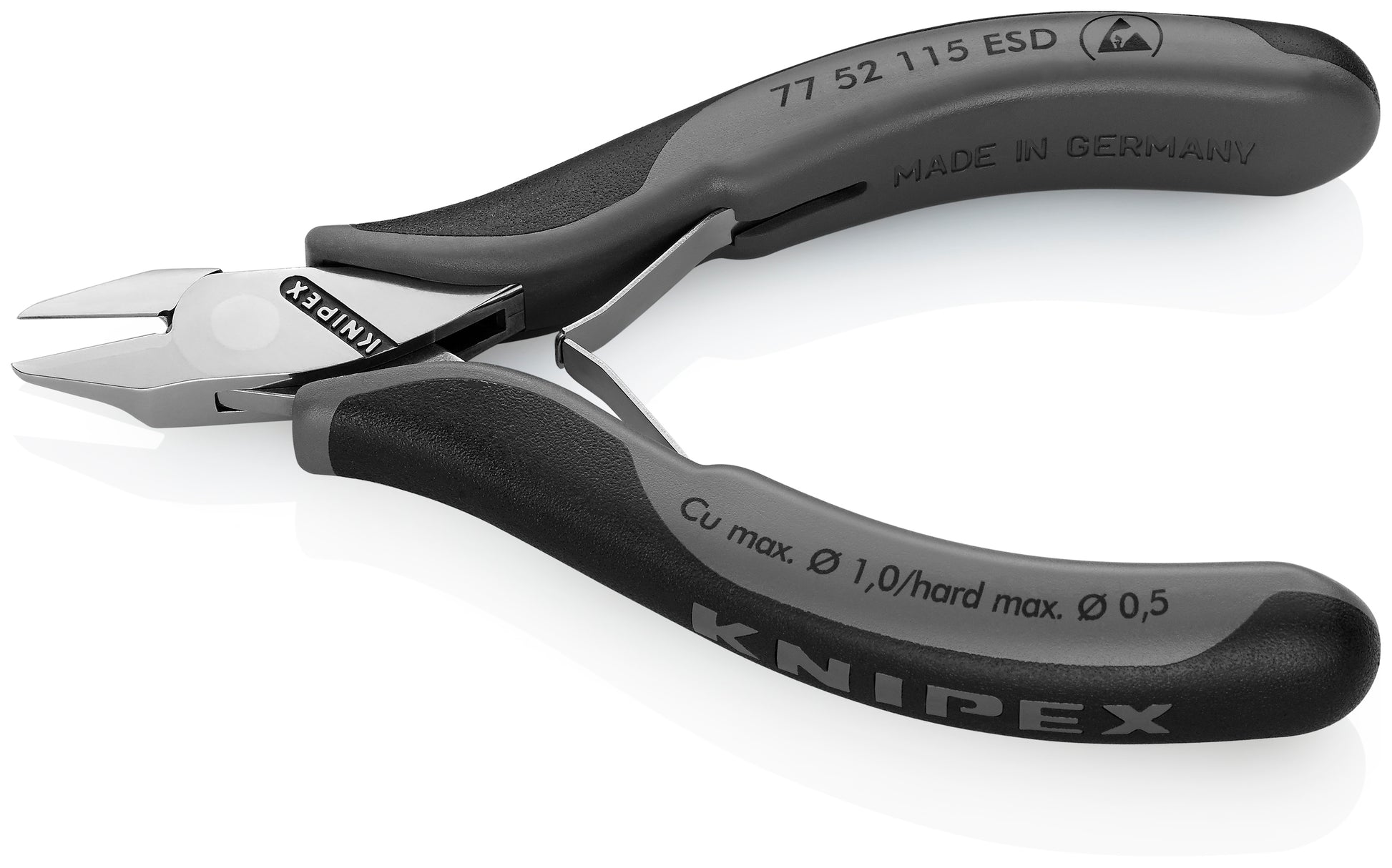 Knipex 77 52 115 ESD Electronics Diagonal Cutters-ESD Handles - image 3