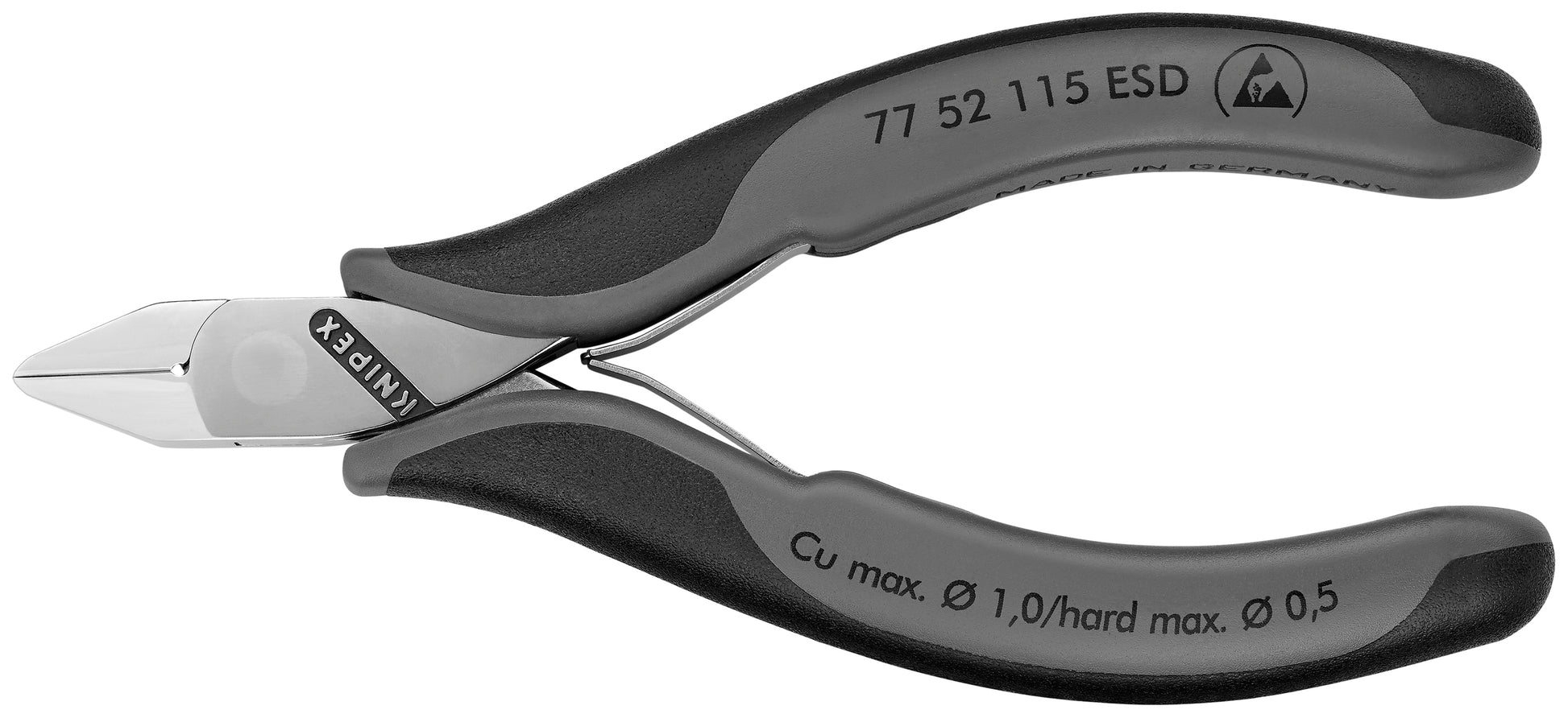 Knipex 77 52 115 ESD Electronics Diagonal Cutters-ESD Handles - KNIPEX Tools
