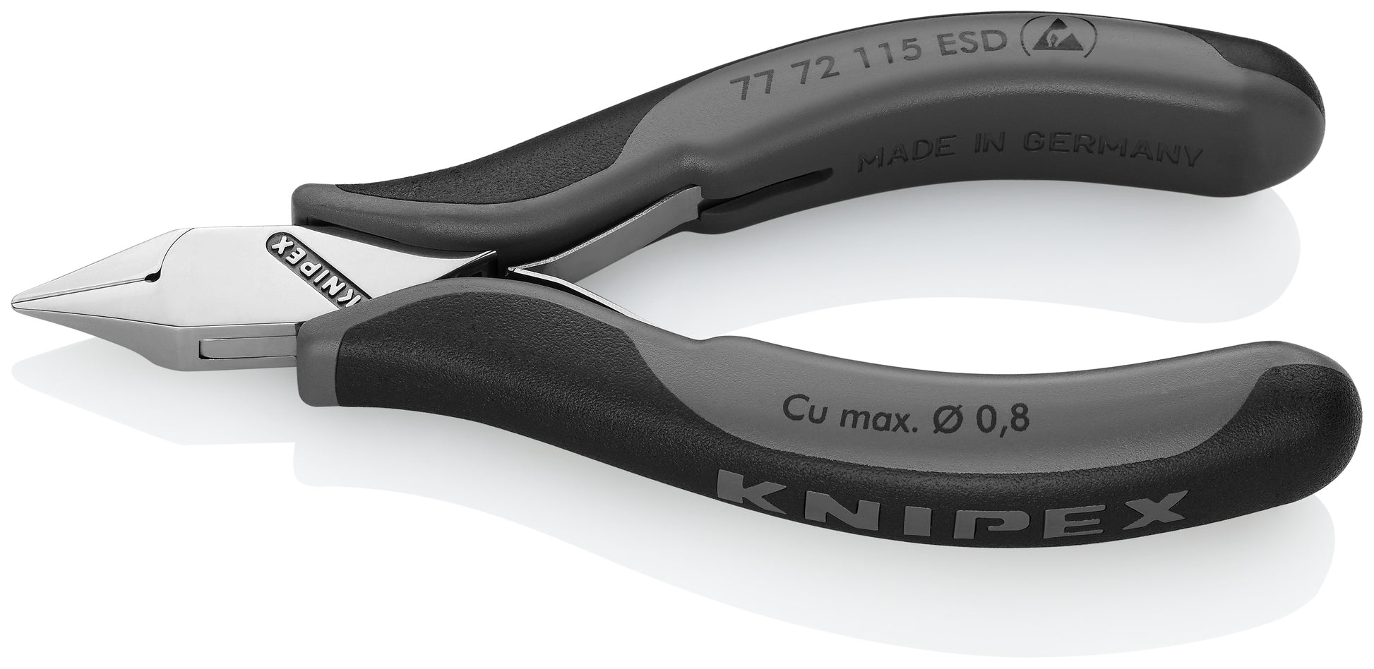 Knipex 77 72 115 ESD Electronics Diagonal Cutters-ESD Handles - image 2