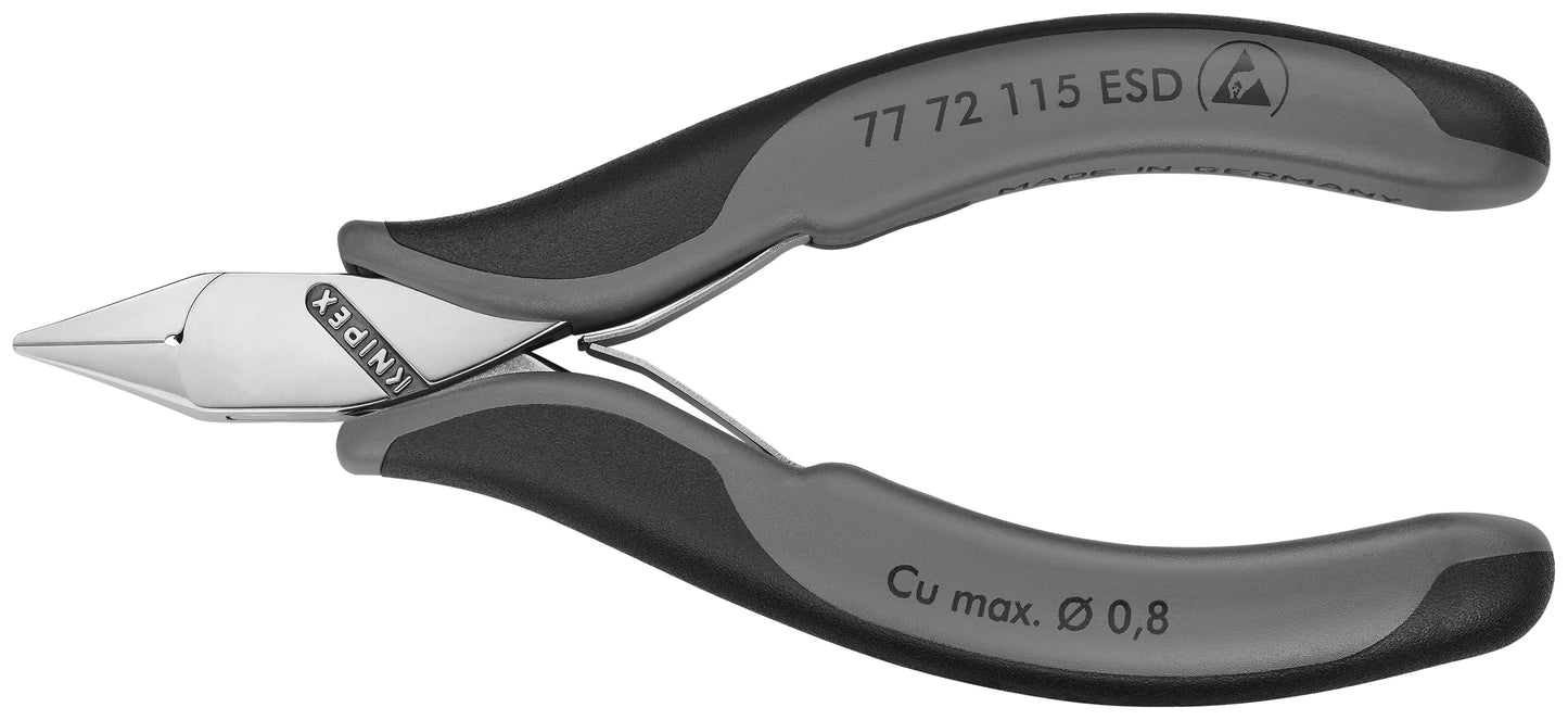 Knipex 77 72 115 ESD Electronics Diagonal Cutters-ESD Handles - KNIPEX Tools