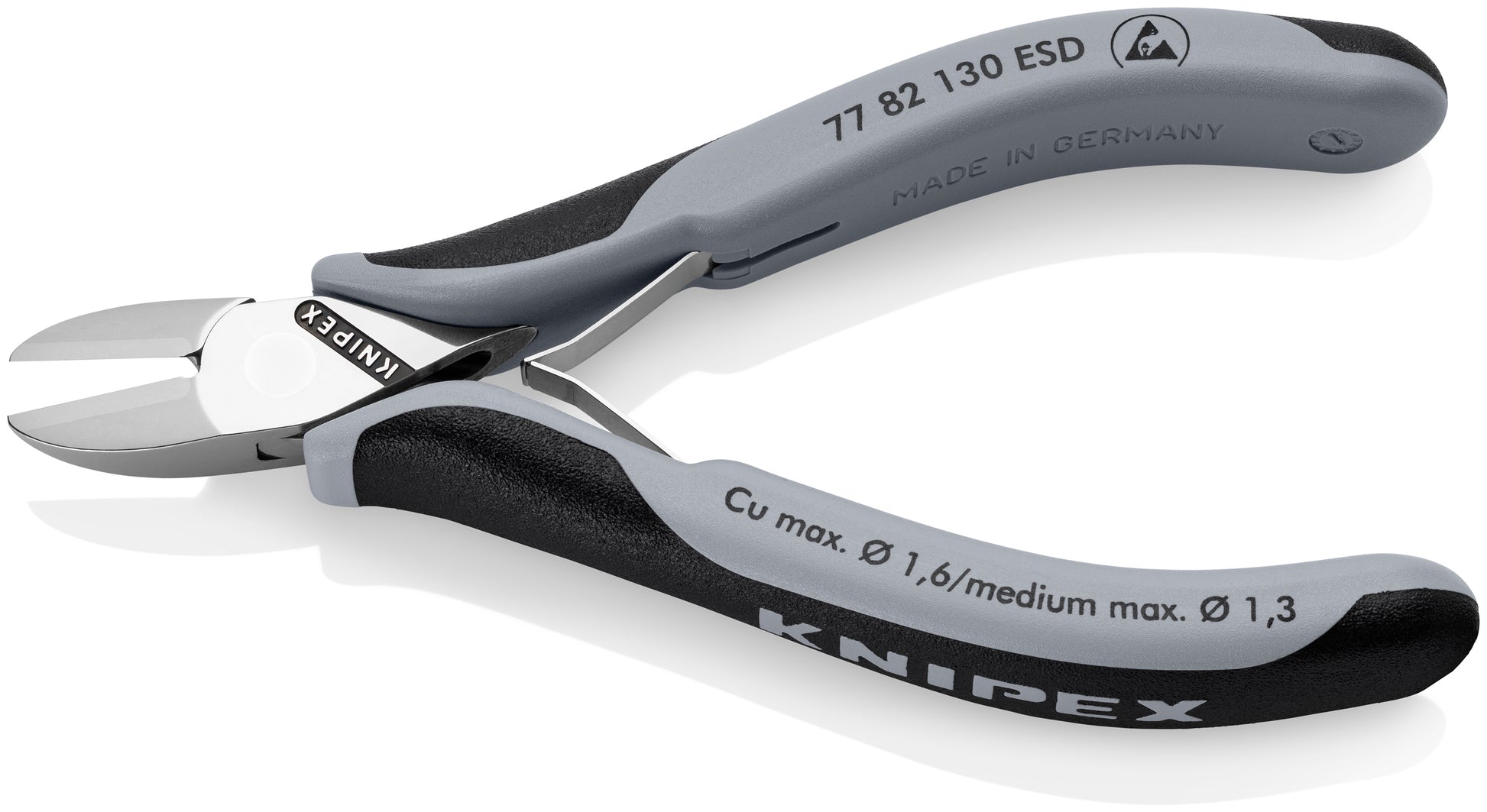 Knipex 77 82 130 ESD Electronics Diagonal Cutters-ESD Handles - image 3