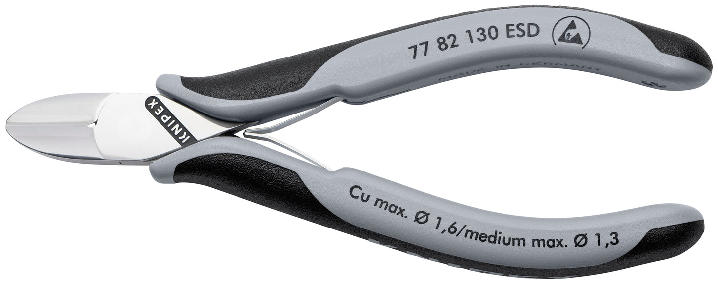 Knipex 77 82 130 ESD Electronics Diagonal Cutters-ESD Handles - KNIPEX Tools