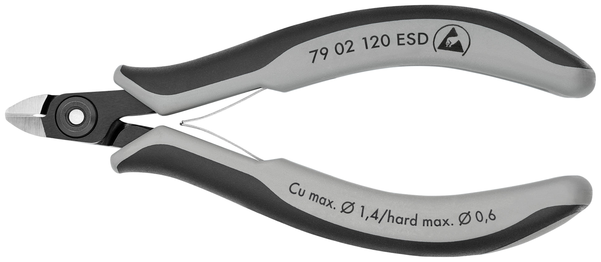 Knipex 79 02 120 ESD Electronics Diagonal Cutters-ESD Handles - KNIPEX Tools