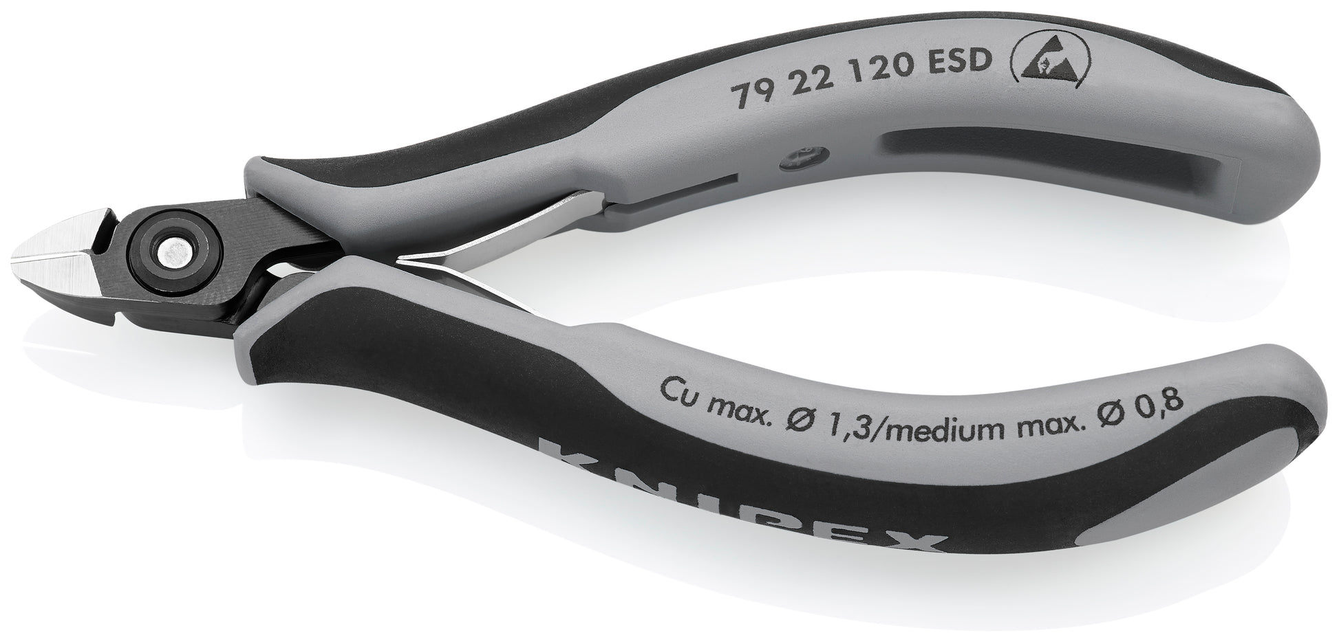 Knipex 79 22 120 ESD Electronics Diagonal Cutters-ESD Handles - image 2