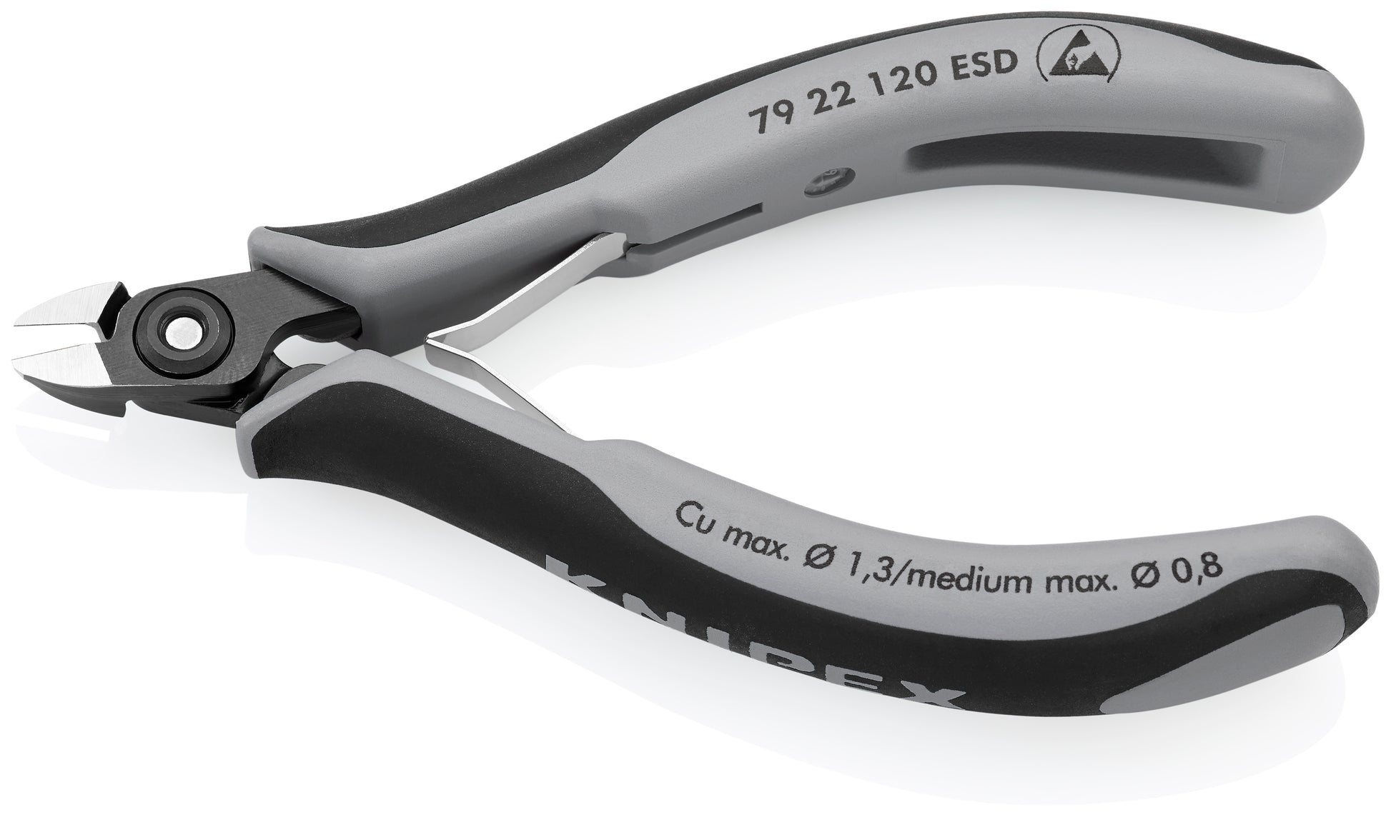 Knipex 79 22 120 ESD Electronics Diagonal Cutters-ESD Handles - image 3