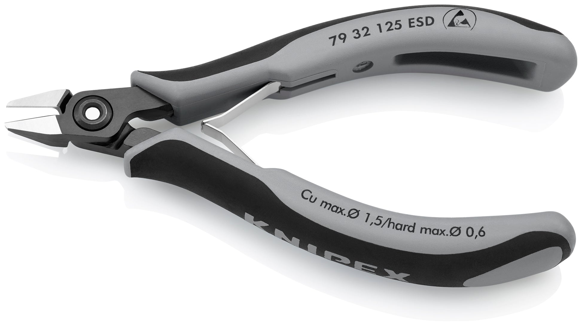 Knipex 79 32 125 ESD Electronics Diagonal Cutters-ESD Handles - image 3