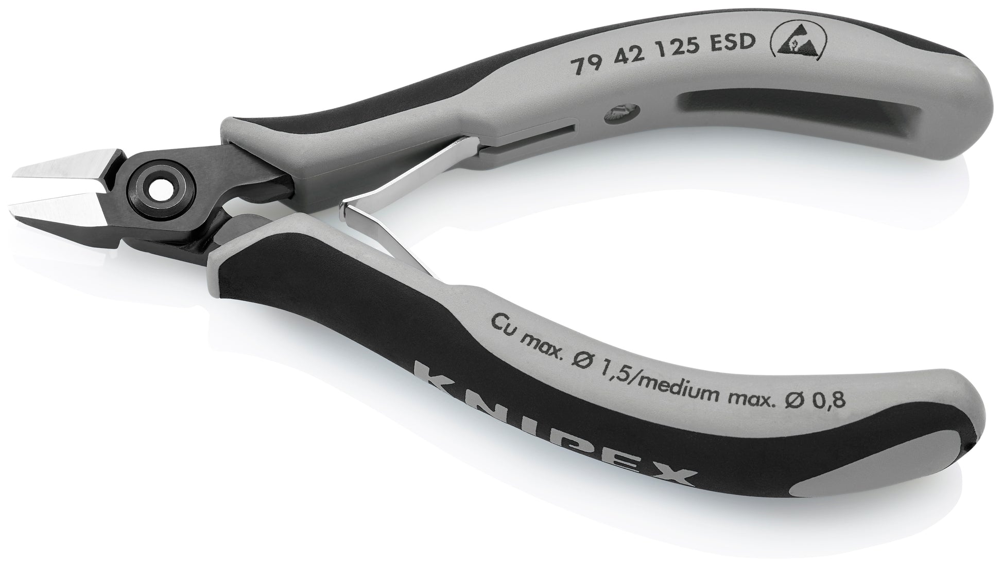 Knipex 79 42 125 ESD Electronics Diagonal Cutters-ESD Handles - image 3