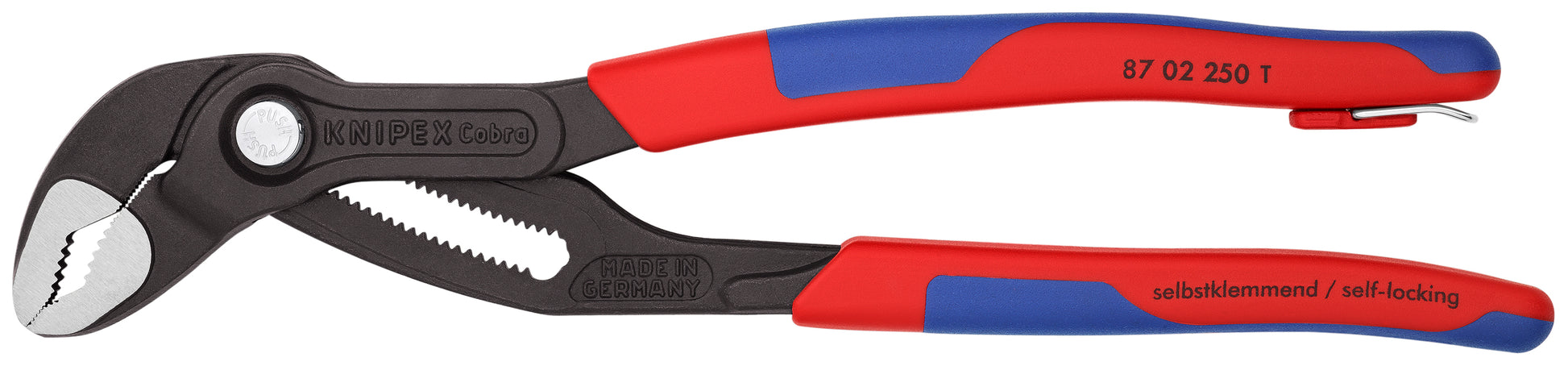 Knipex 87 02 250 T BKA Cobra® Water Pump Pliers-Tethered Attachment - KNIPEX Tools