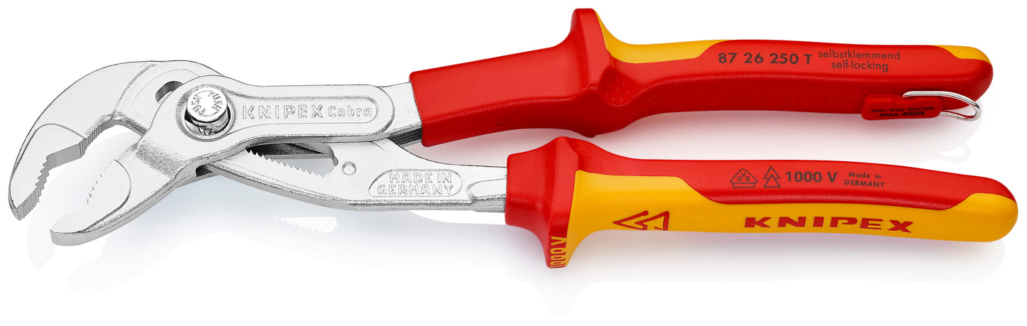 Knipex 87 26 250 T Cobra® High-Tech Water Pump Pliers-1000V Insulated-Tethered Attachment - image 3