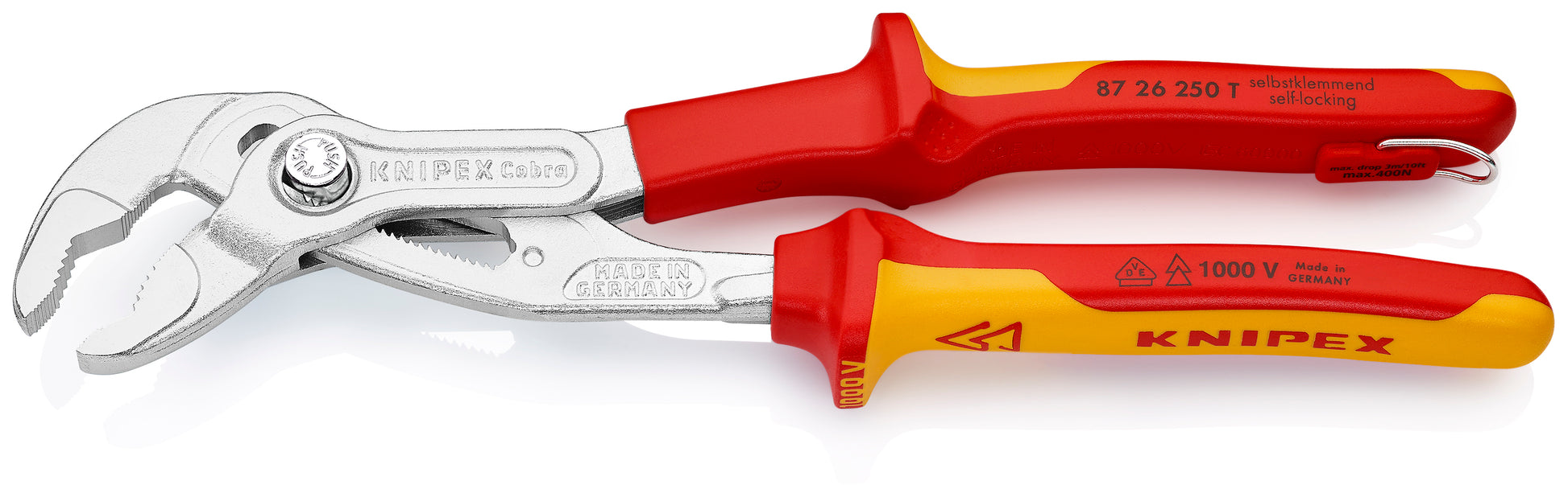 Knipex 87 26 250 T Cobra® High-Tech Water Pump Pliers-1000V Insulated-Tethered Attachment - image 3