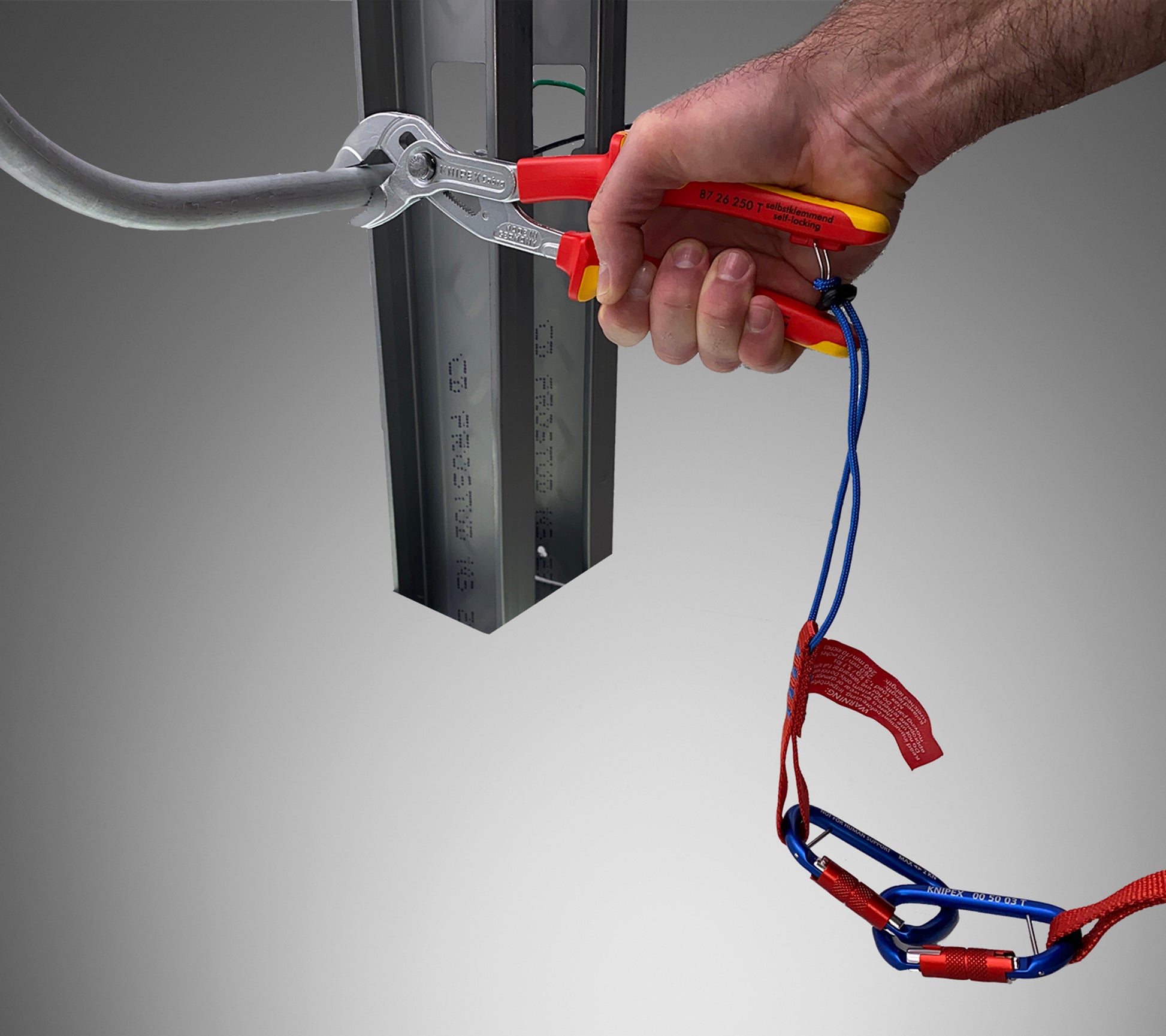 Knipex 00 50 06 T BKA Tool Tethering Adaptor Straps with Captive Eye Carabiner - image 6