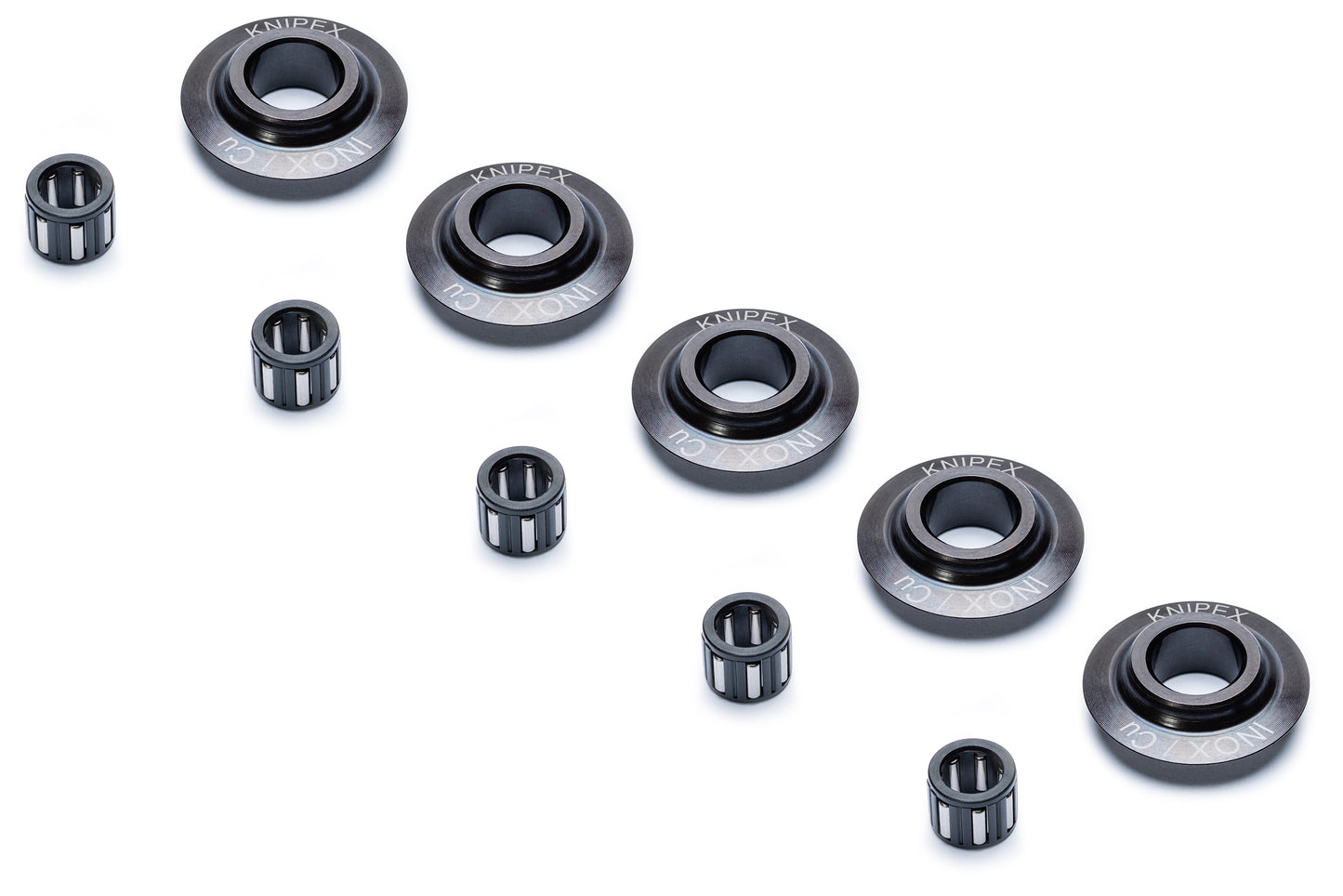 Knipex 90 39 02 V03 Replacement Set of Five Cutting Wheels and Needle Bearings for 90 31 02 SBA and 90 31 03 BKA - KNIPEX Tools