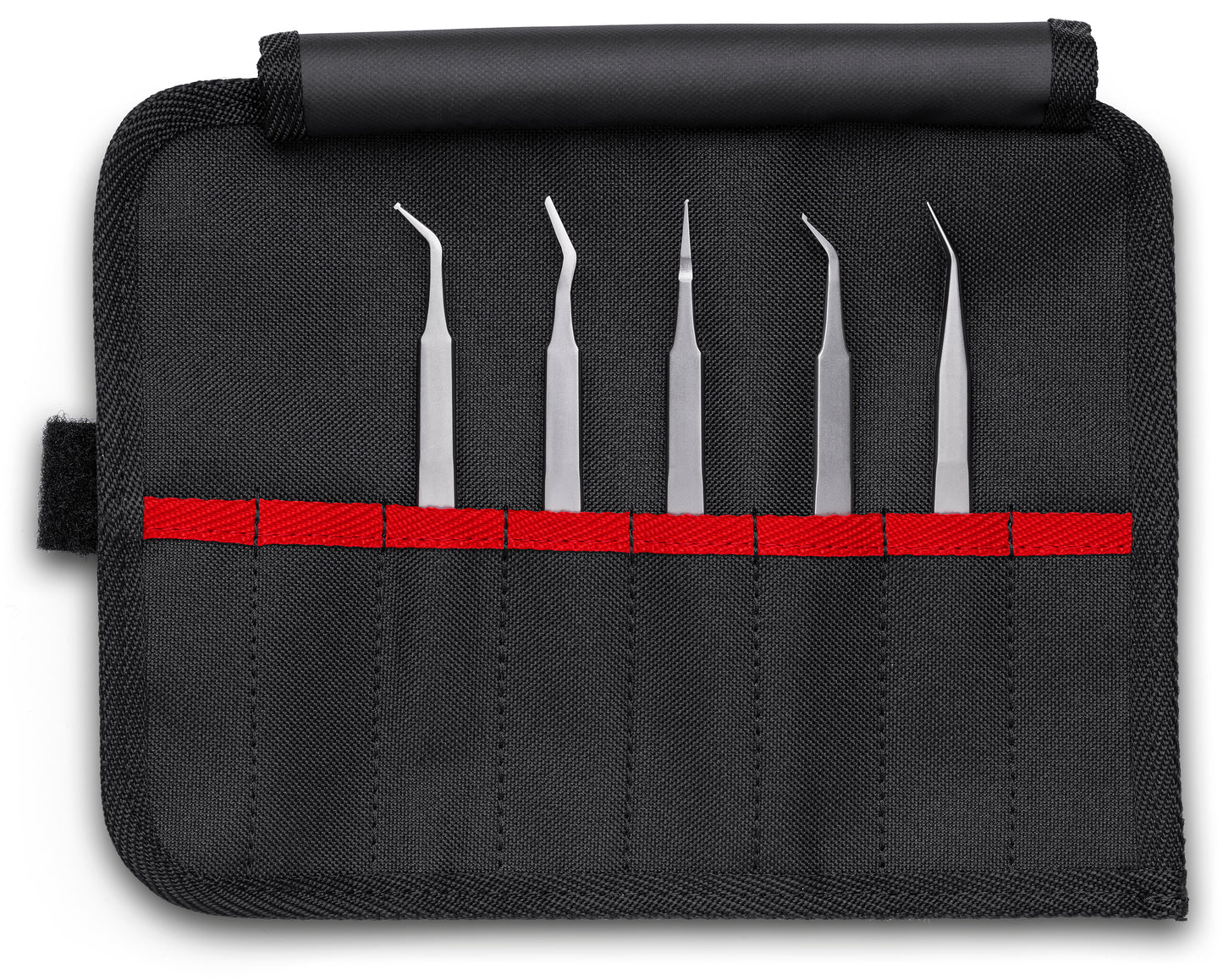 Knipex 92 00 03 5 Pc Stainless Steel Tweezers Set in Tool Roll, SMD - KNIPEX Tools