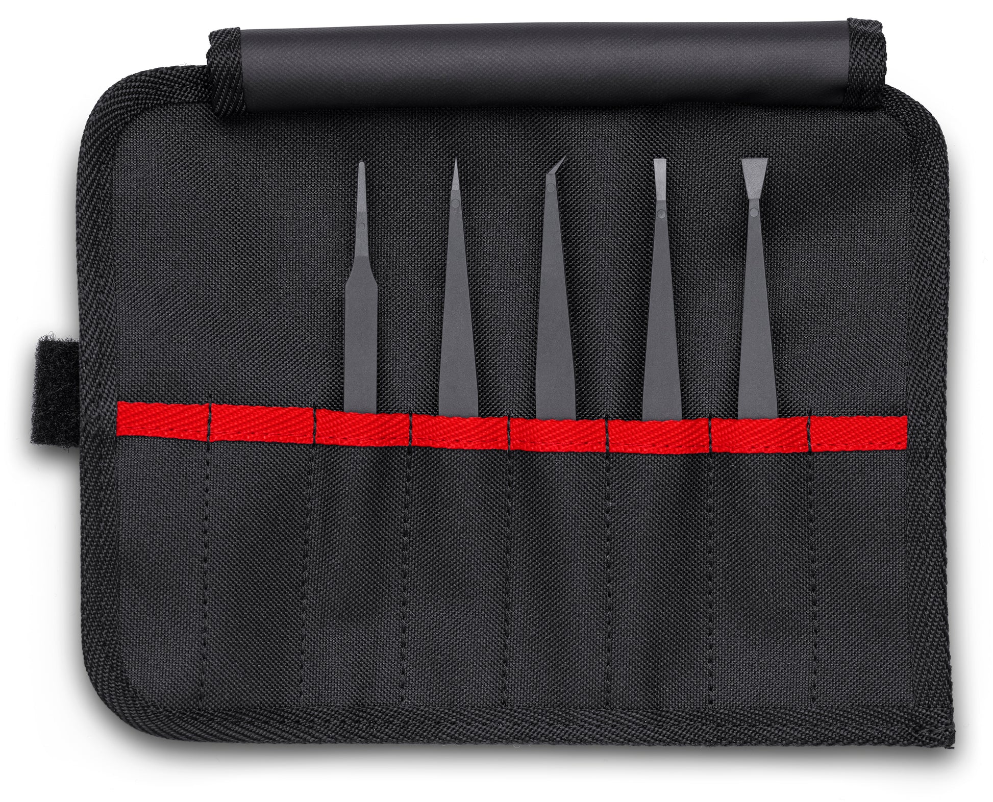 Knipex 92 00 05 ESD 5 Pc Plastic Tweezer Set in a Tool Roll, ESD - KNIPEX Tools