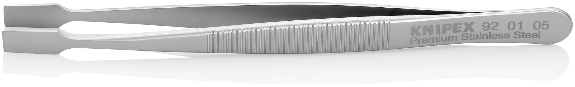 Knipex 92 01 05 Premium Stainless Steel Gripping Tweezers-Blunt Tips - image 2