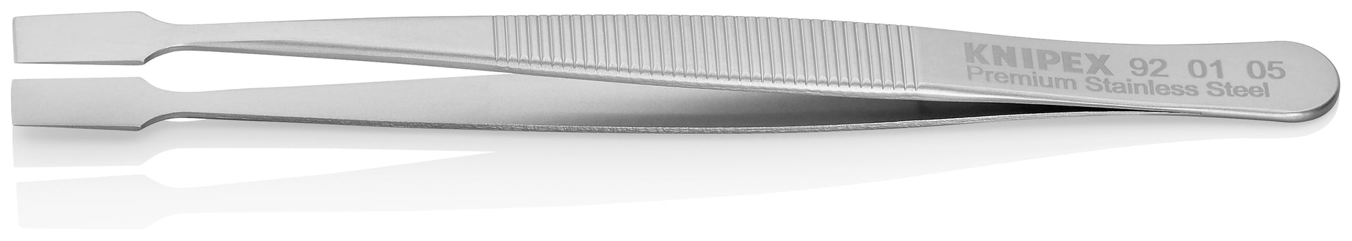 Knipex 92 01 05 Premium Stainless Steel Gripping Tweezers-Blunt Tips - image 3