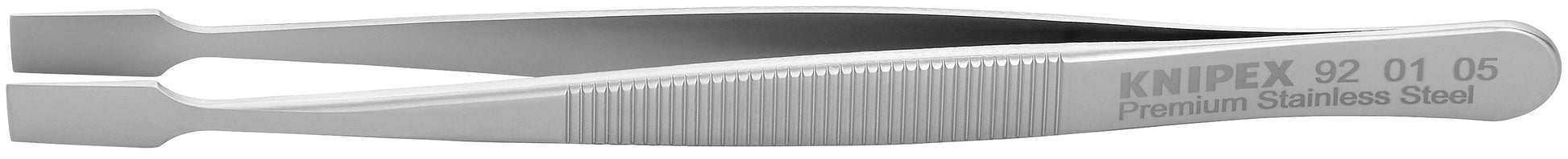 Knipex 92 01 05 Premium Stainless Steel Gripping Tweezers-Blunt Tips - KNIPEX Tools