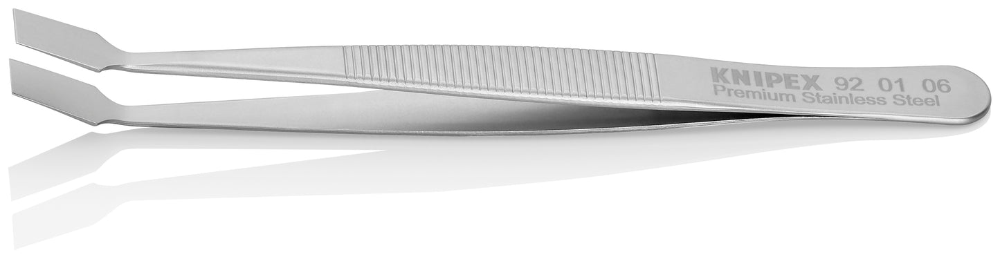Knipex 92 01 06 Premium Stainless Steel Gripping Tweezers-30°Angled-Blunt Tips - image 3