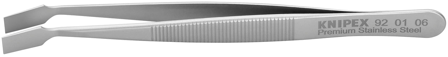 Knipex 92 01 06 Premium Stainless Steel Gripping Tweezers-30°Angled-Blunt Tips - KNIPEX Tools