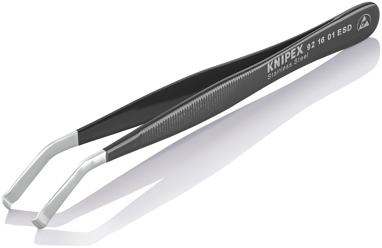 Knipex 92 16 01 ESD Stainless Steel Positioning Tweezers-35°Angled-ESD - image 4