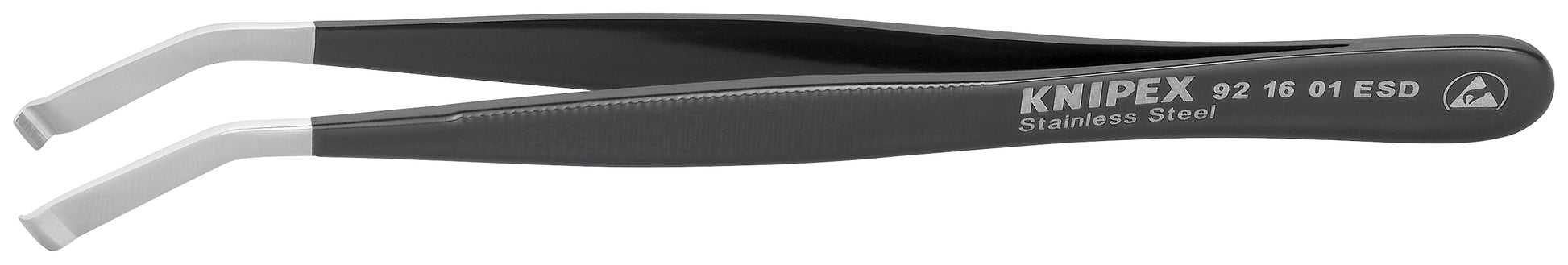 Knipex 92 16 01 ESD Stainless Steel Positioning Tweezers-35°Angled-ESD - KNIPEX Tools