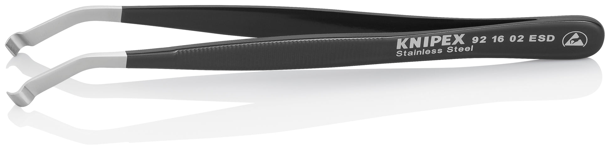 Knipex 92 16 02 ESD Stainless Steel Positioning Tweezers-35°Angled-ESD - image 2