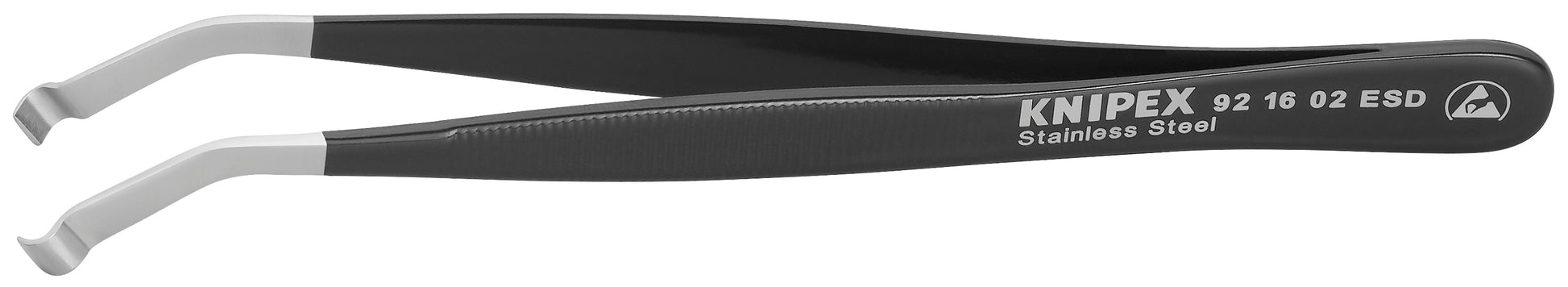 Knipex 92 16 02 ESD Stainless Steel Positioning Tweezers-35°Angled-ESD - KNIPEX Tools