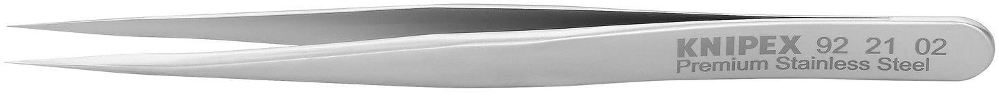 Knipex 92 21 02 Premium Stainless Steel Gripping Tweezers-Needle-Point Tips - KNIPEX Tools