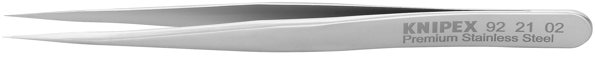 Knipex 92 21 02 Premium Stainless Steel Gripping Tweezers-Needle-Point Tips - KNIPEX Tools