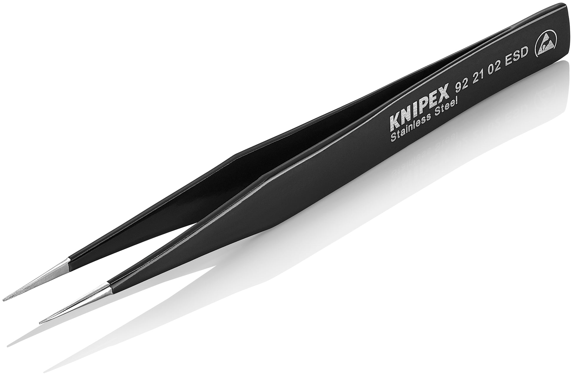 Knipex 92 21 02 ESD Stainless Steel Gripping Tweezers-Pointed Tips-ESD - image 4