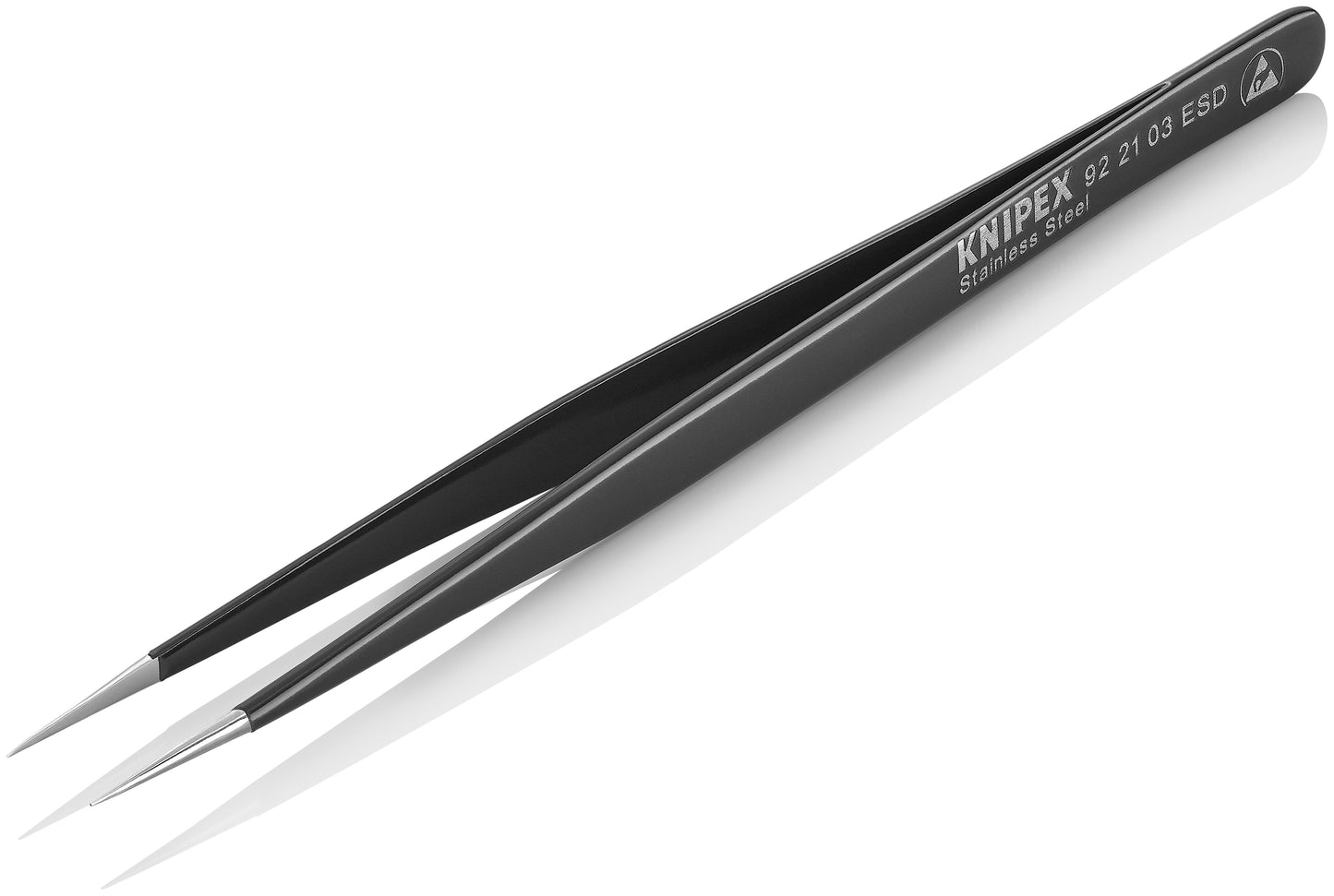 Knipex 92 21 03 ESD Stainless Steel Gripping Tweezers-Needle-Point Tips-ESD - image 4