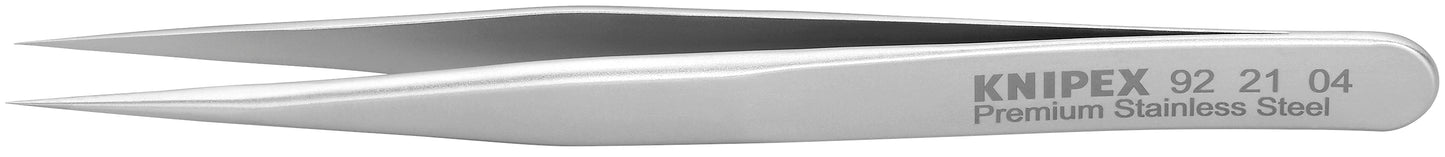 Knipex 92 21 04 Premium Stainless Steel Gripping Tweezers-Needle-Point Tips - KNIPEX Tools