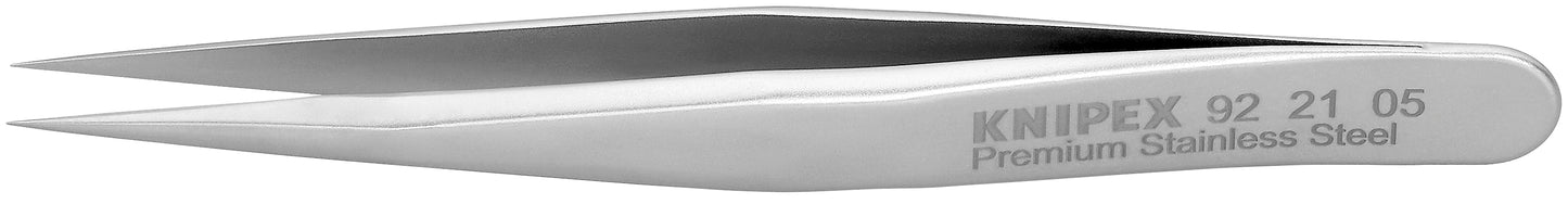 Knipex 92 21 05 Premium Stainless Steel Gripping Tweezers-Needle-Point Tips - KNIPEX Tools
